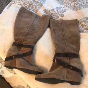 Franco Sarto 8.5 tall zip boots suede